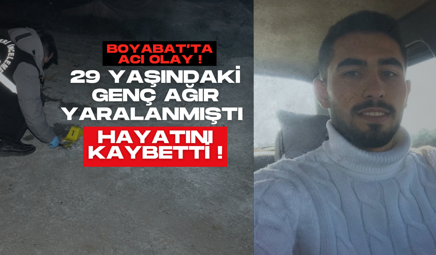 Boyabat’ta Acı Olay: 29 yaşındaki genç, karnına isabet eden kurşunla hayatını kaybetti