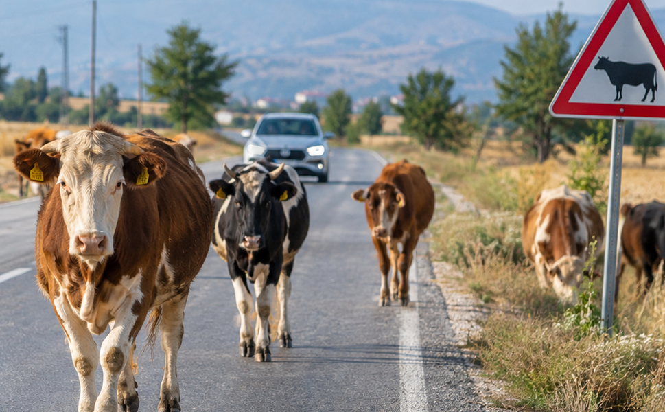 Boyabat’ta Başıboş Hayvanlar Trafik Güvenliğini Tehdit Ediyor
